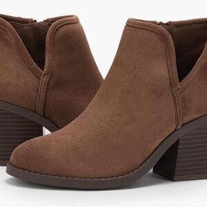 PIEPIEBUY || Womens Ankle Boots Chunky Stacked Heel Shoes Faux Suede - Size 6.5